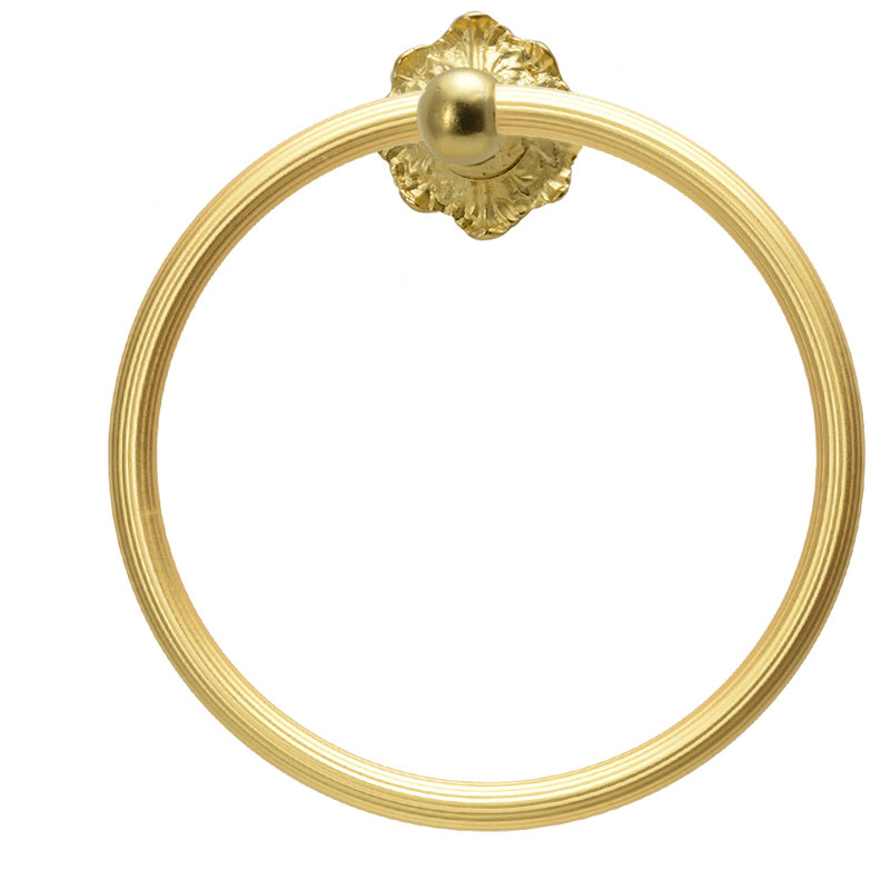Acanthus full swing towel reeded ring Renaissance style in Gilded Mercury, Gold