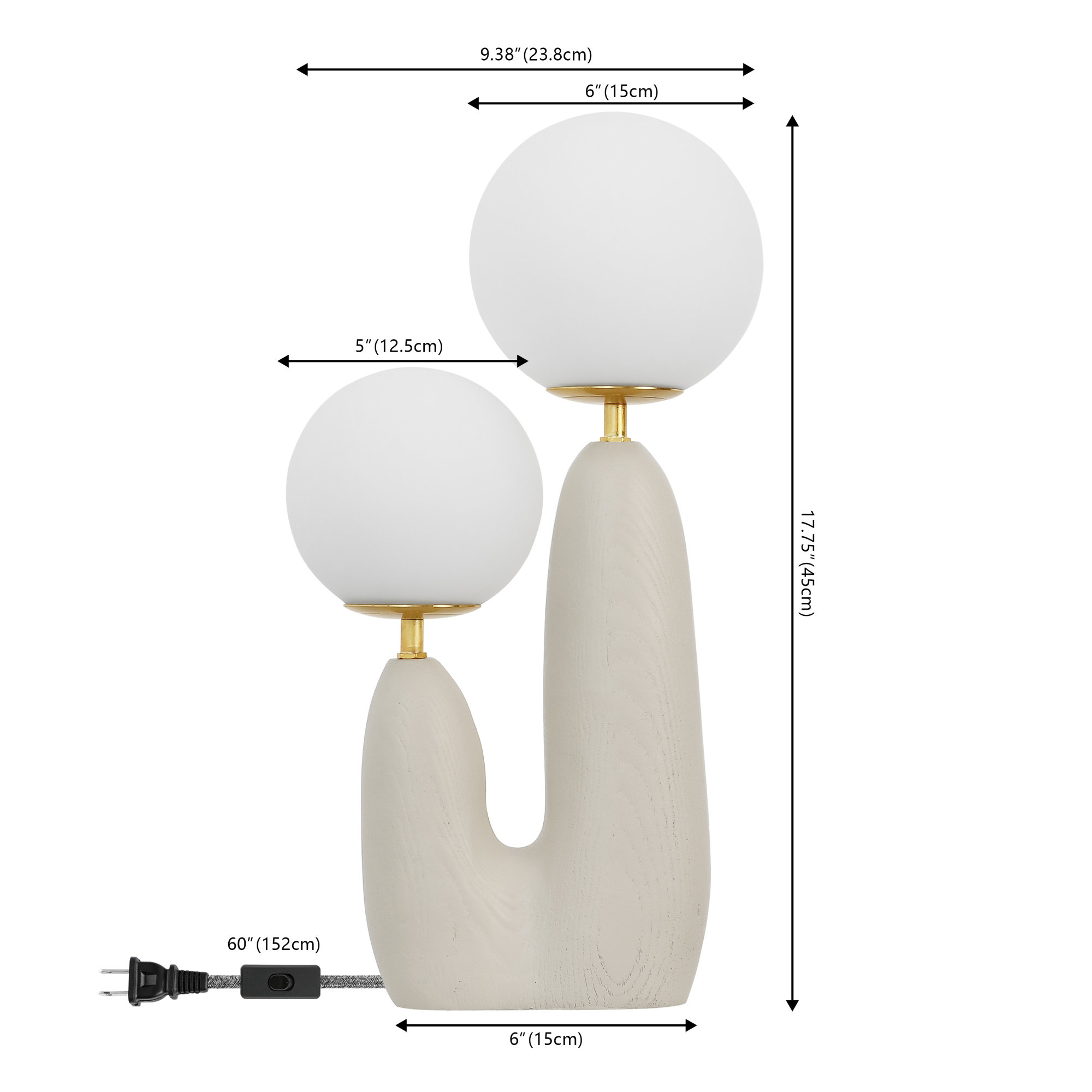 Ilsa Resin Novelty Lamp, Almond