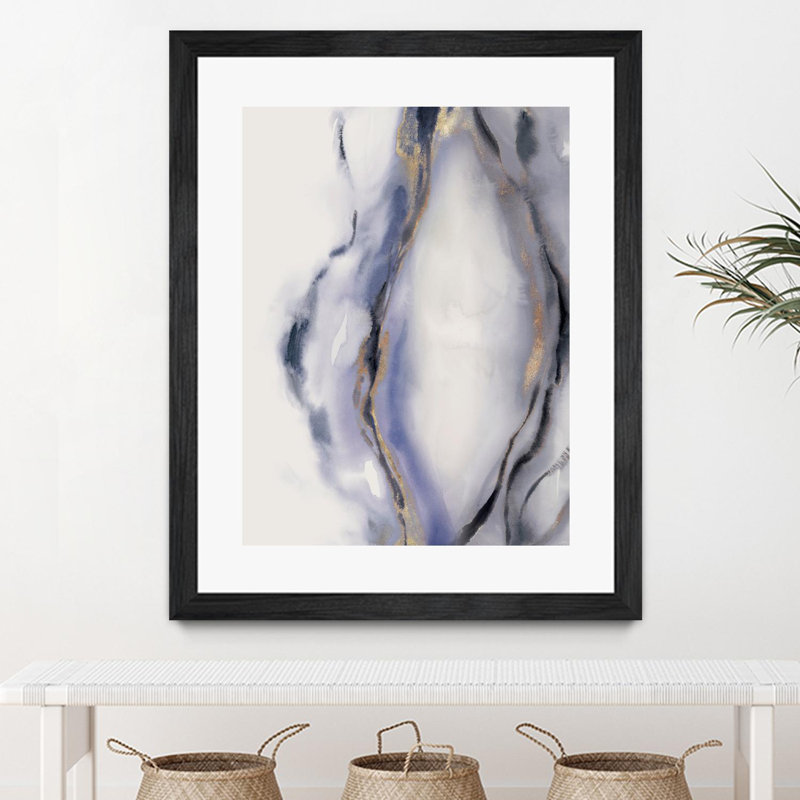 Blue Waters II 30x40 Black Framed Canvas Art