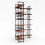 Bibliothèque d'angle industrielle en forme de L, 85,83 po H x 47,44 po L, grande tablette à 6 niveaux avec cadre en métal et entretoise en X