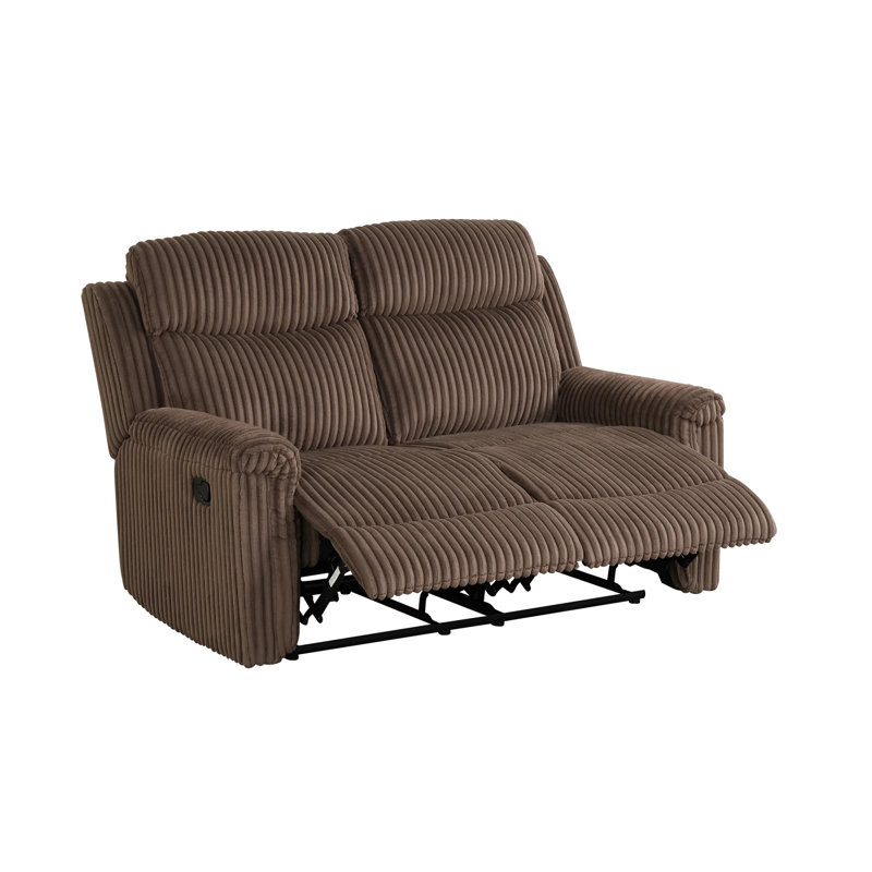 Ensemble de salon inclinable 3 pièces en velours côtelé brun bampton