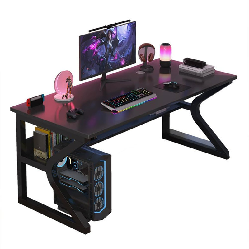 Metal Base Computer Desk, Black