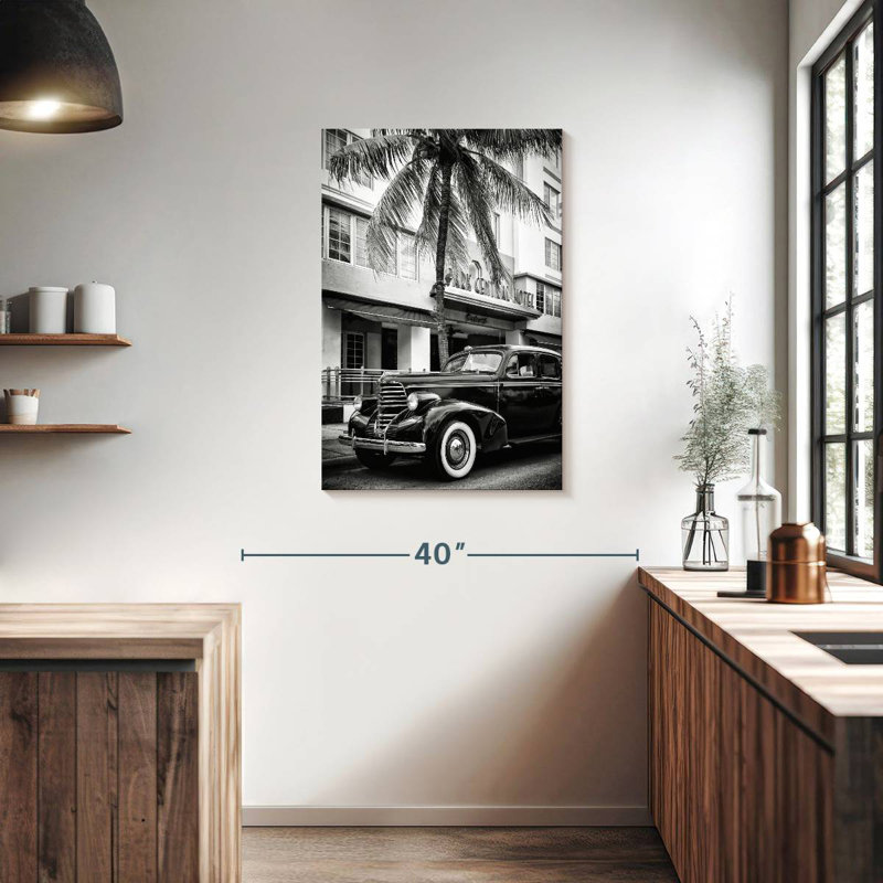 Mehar Black Florida - Voiture rétro Art déco, H 36 po x l 24 po