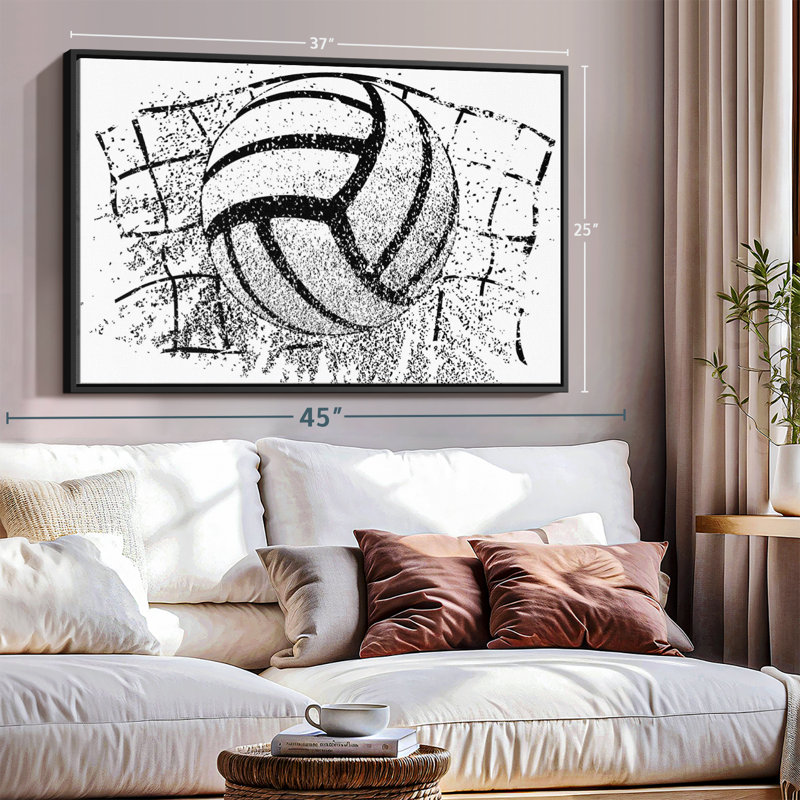 «Grunge Volleyball Canvas Print», 25" H x 37" W