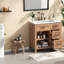 Meubles-lavabos compacts (incluant le meuble et le lavabo), rangements en bois, style rustique.-1907894536