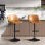 Birecree Leather Seat Adjustable Counter Height Modern Swivel Bar Stools with Backs Island Chairs for Home Kitchen-1123459941