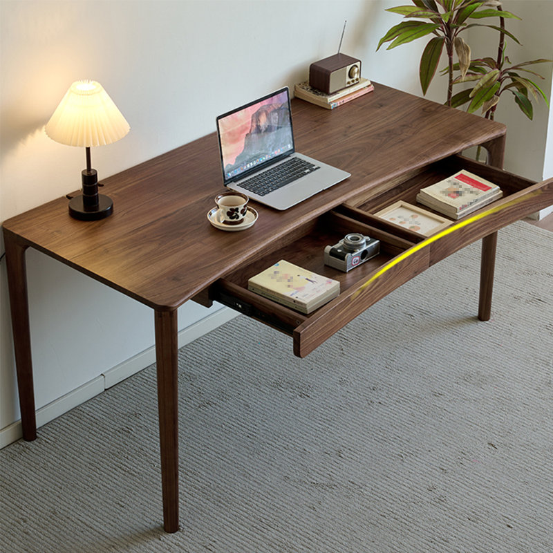 Bureau simple en bois massif de style nordique, H 29,53 po x l 70,87 po x P 27,56 po