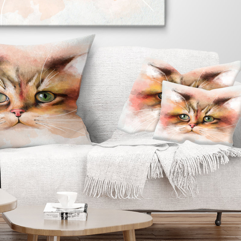Coussin lombaire en aquarelle pour chat animal