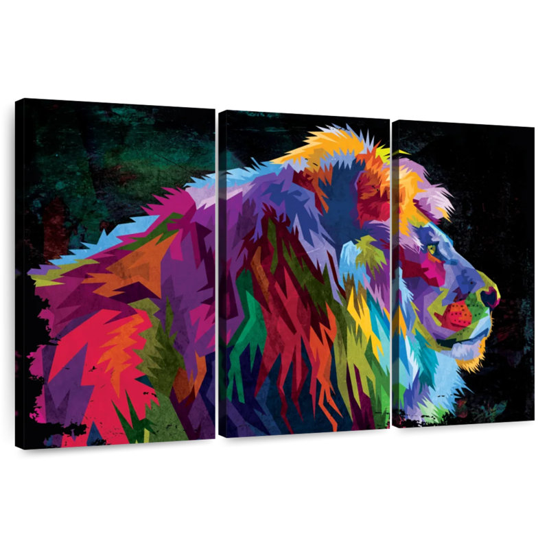 Brampt Colorful Lion Alpha, 28" H x 45" W