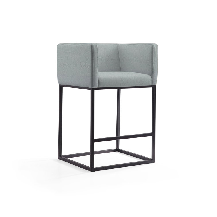 Upholstered Counter Stool with Metal Frame