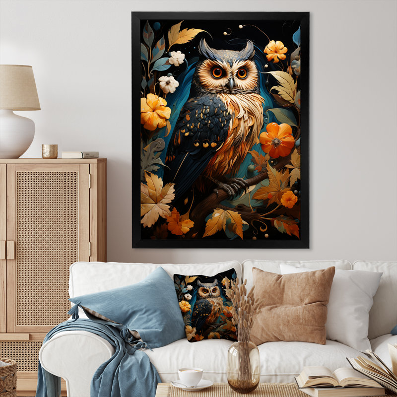Impression sur toile «Brown Owl Overture II - Animals Owl», H 20 po x l 12 po x P 1 po, Cadre photo noir