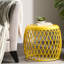 Table d'appoint en fer jaune froid Cool Mat, accent, 20,05 po x 20,05 po x 17,46 po, support de poids de 20 lb, superbe motif renforcé, croissance maximale de la charge-1121064609