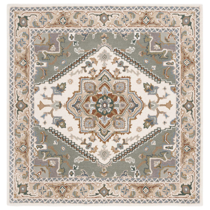 Preston Lauren Ralph Lauren Hand Tufted Wool Pile Oriental Rug, Square 6'