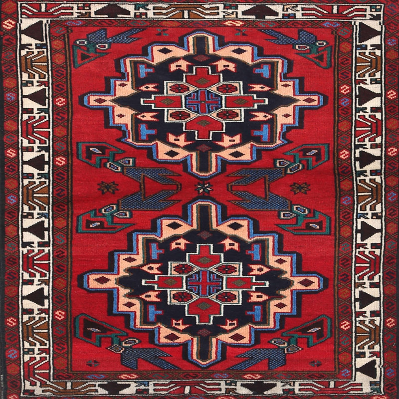 Tapis rouge à motif sud-ouest, Carré 8 pi
