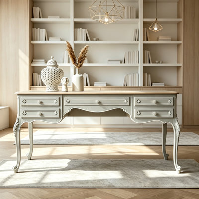 Simple Modern Burlywood Solid Wood Writing Desk