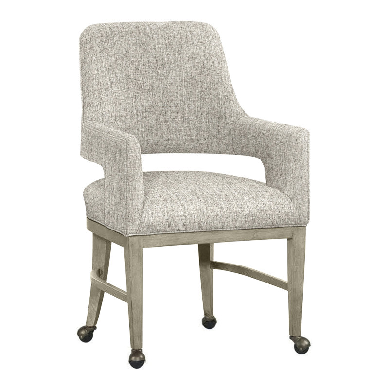 Chaise avec accoudoirs Josie, Lin 3155, Amande chamois
