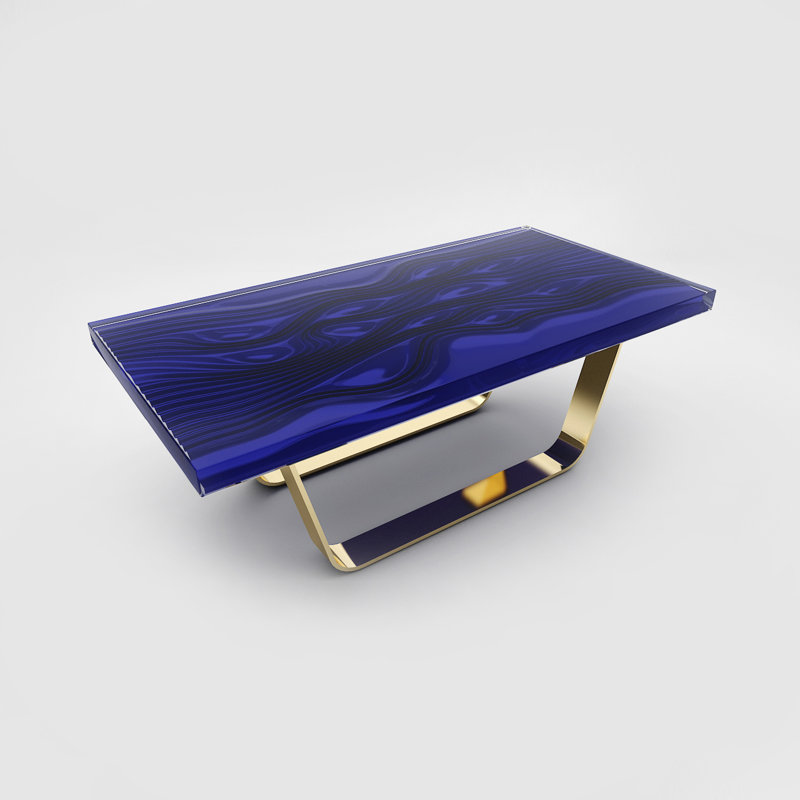 Table basse traîneau, Bleu foncé