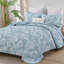Ensemble de courtepointe à motif de plantes 3 pièces Botanical Toile-122555751-122555748