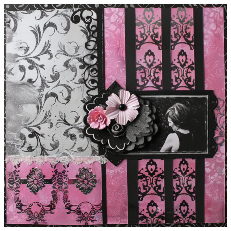 Couvre-lit matelassé rose et noir Flourish toutes tailles, Lit simple