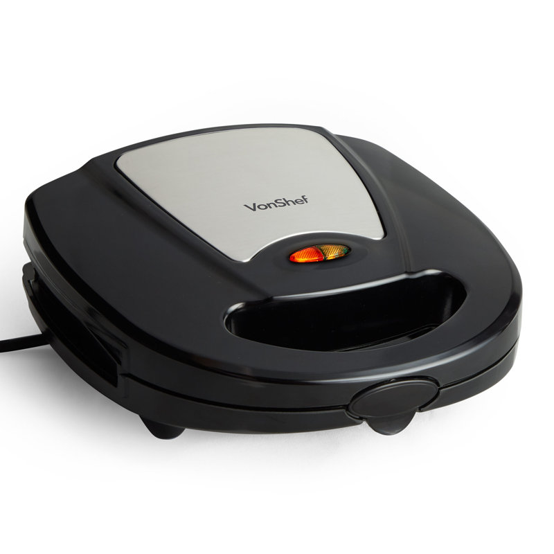 VonShef 10cm Non Stick Electric Grill Sandwich Maker with Lid
