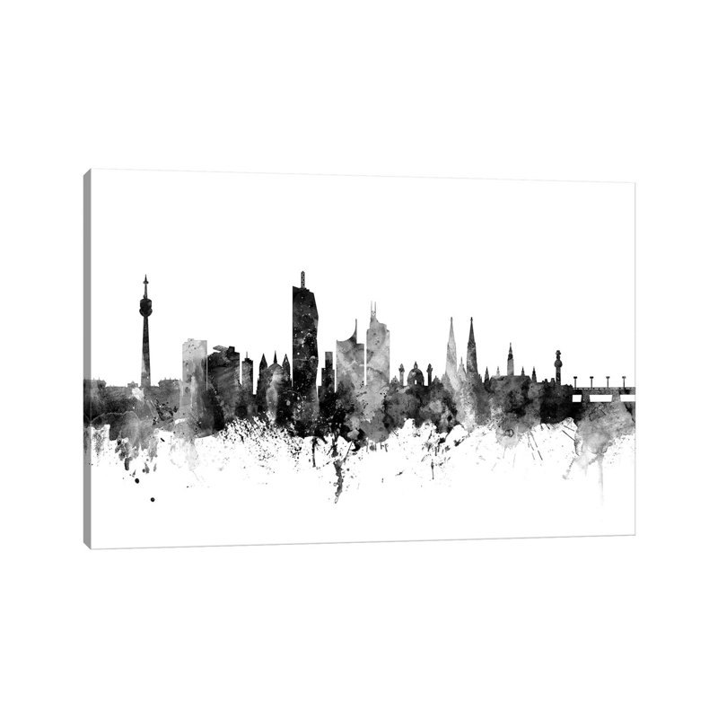 Vienna, Austria In Black And White by Michael Tompsett - Wrapped Canvas Gallery-Wrapped Canvas Giclée