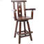 Tabouret de bar rustique - Fabrication en bois de sapin, chaise avec repose-pieds, accoudoir large, tabouret de cuisine rustique, chaise de bistro haute pour salle à manger, restaurant, pub, 4 pieds