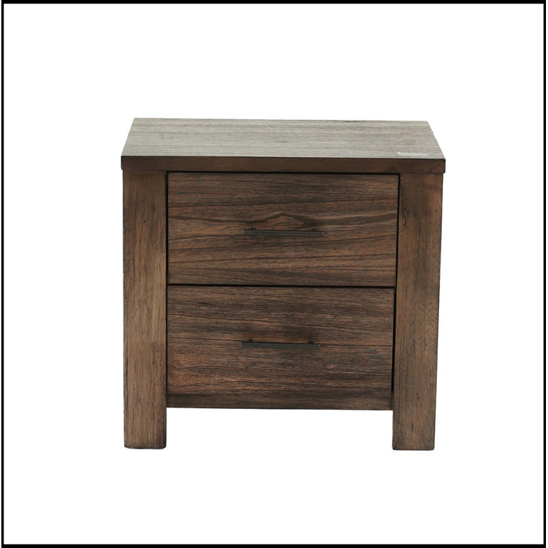 Table de chevet en bois avec 2 tiroirs