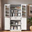 Grand garde-manger de style campagnard avec 8 tablettes de porte, 3 tablettes réglables et un tiroir caché-725464621