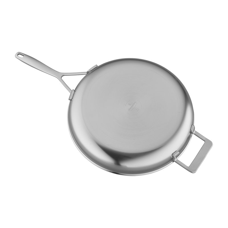 Demeyere Industry 5-Ply 12.5-Inch Stainless Steel Fry Pan With Helper Handle