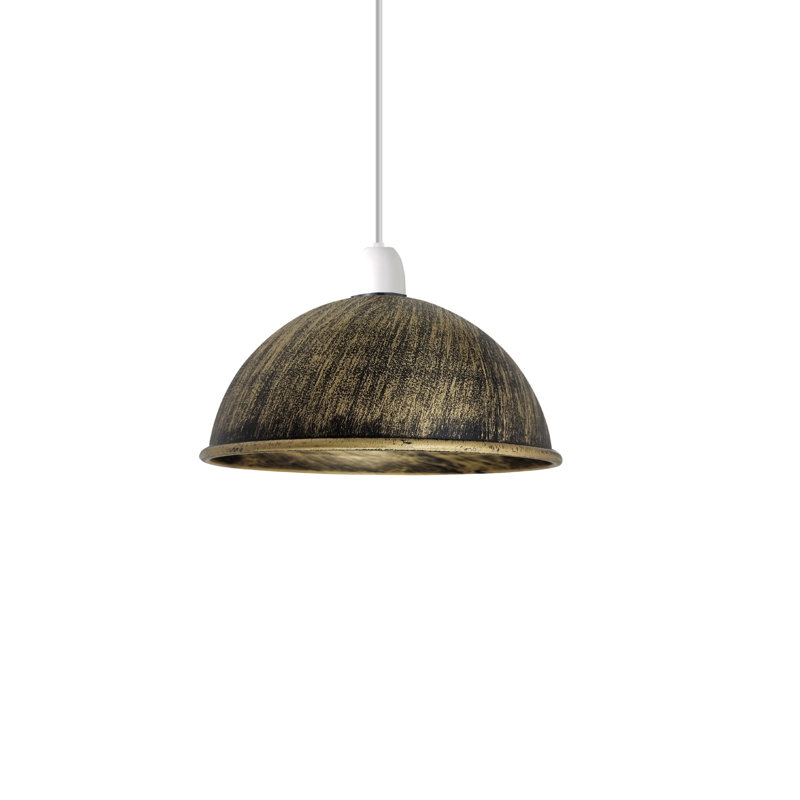 Darissa 10cm H x 20cm W Metal Dome Lamp Shade ( Screw On ), Brushed Brass