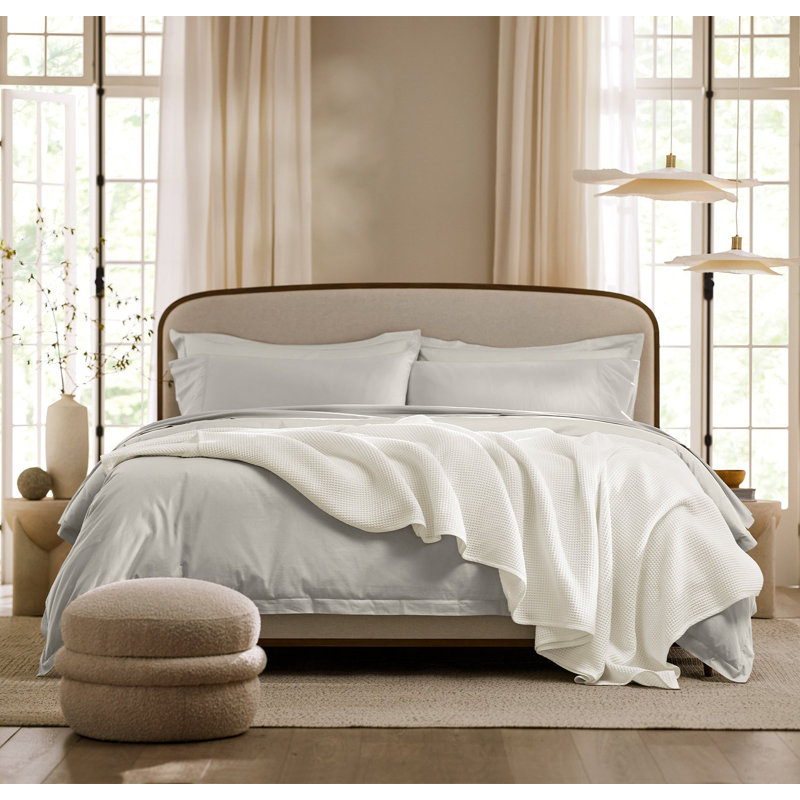 Waffle Bed Blanket, White, King