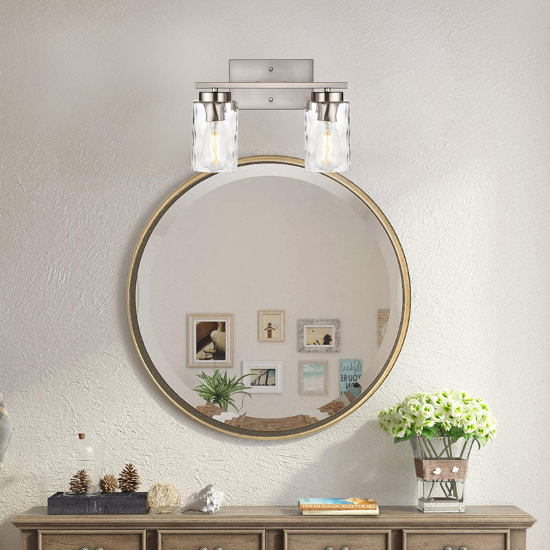 Éclairage pour meuble-lavabo à 2 lumières DEL à intensité variable Eddystone, 2, Nickel, H 9,6 po x l 14 po x P 6,97 po