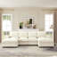 Canapé modulaire à assise profonde avec repose-pieds, canapé-lit en velours côtelé-2028804277