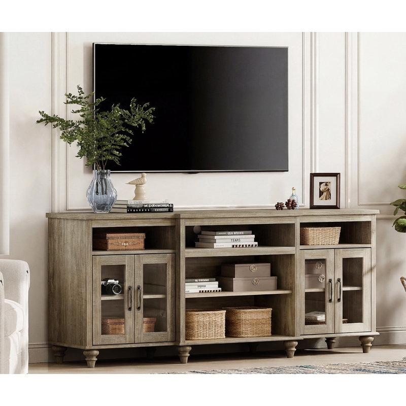 Meuble télé 69,8 po avec rangement Scarlett, Gris délavé