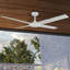 Ventilateur de plafond d'extérieur 56 po Burslem, ventilateur d'intérieur sans lumière, style moderne avec télécommande, moteur à courant continu à 6 vitesses et débit d'air élevé et silencieux - blanc mat-627882590