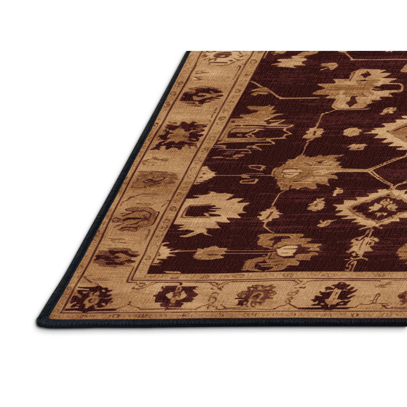 Tapis noir surteint lavable à la machine, Rond 6 pi