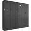 Lit escamotable avec armoire de rangement et tiroirs, tête de lit tapissier Murphy