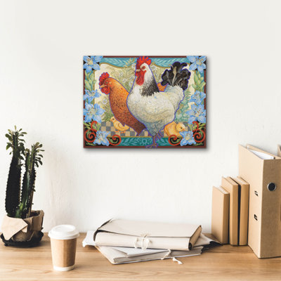 'The Barnyard Brood' by David Galchutt Canvas Wall Art