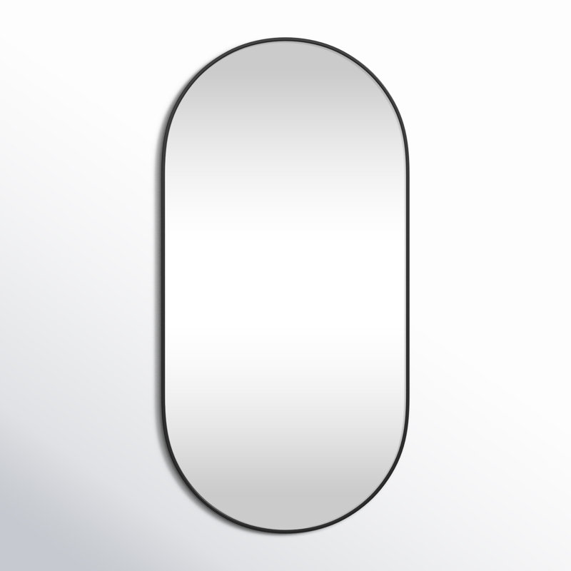 Elington Metal Oval Mirror, Black, 60"  x 30" 