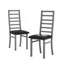 Ensemble de 2 chaises de salle à manger en métal avec dossier haut et sièges en cuir de polyuréthane pour un confort et une durabilité accrus-1185201788