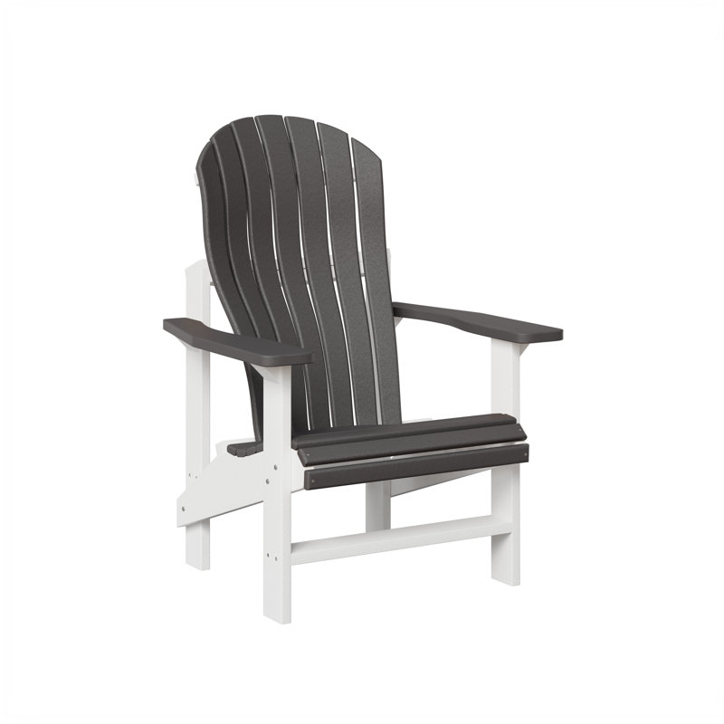 Berlin Gardens Contour Upright Adirondack Chair, Smoke Gray with White