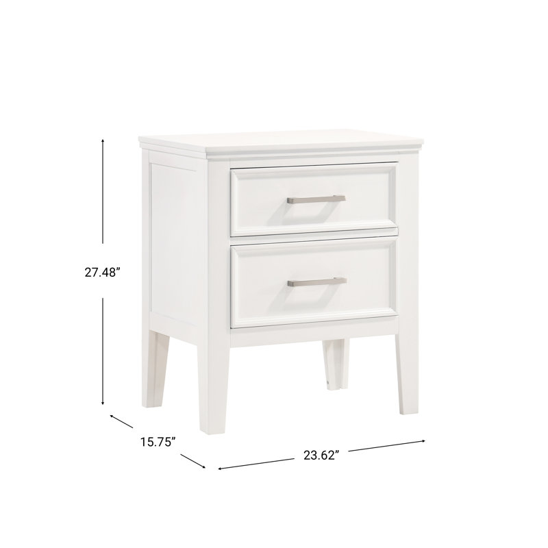 Jonnathan Wood Nightstand (Set Of 2), White