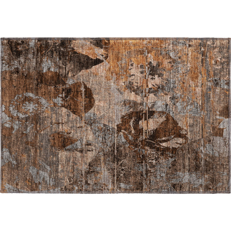Premium Machine Washable Cerrito AMF555 Terracotta Rug