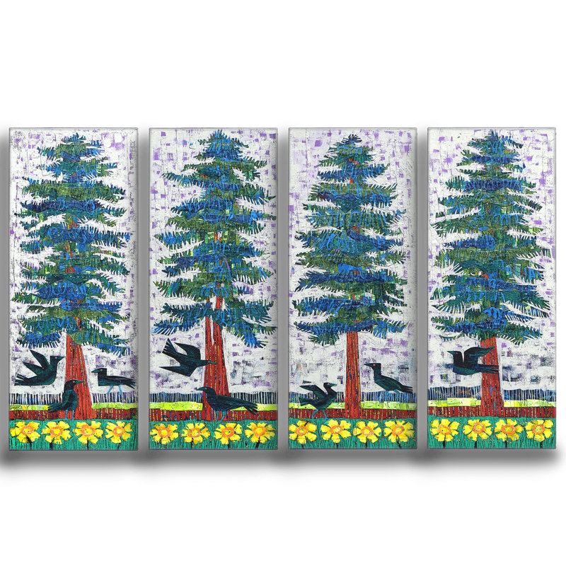Bleu épinette bleue: ensemble de décoration murale 4 pièces