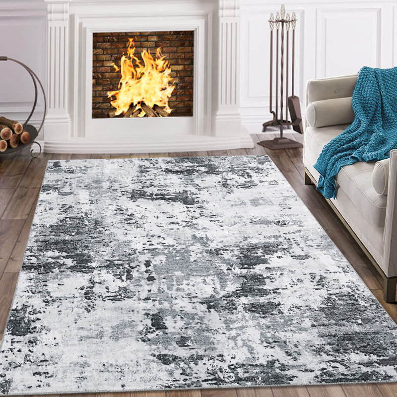 Sylivia Washable Abstract Indoor Rug, Rectangle 5' x 7'