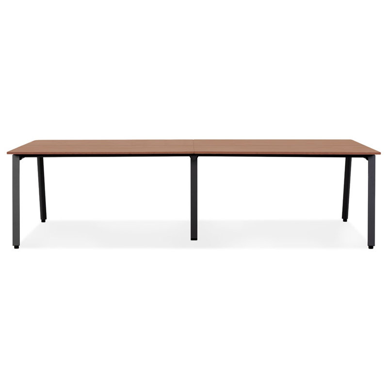Rejane Metal Writing Desk, Walnut/Black