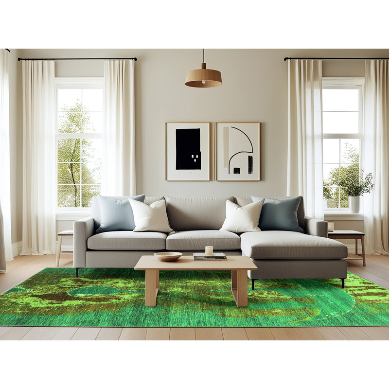Washable Oriental Indoor Rug, Rectangle 6' x 9'