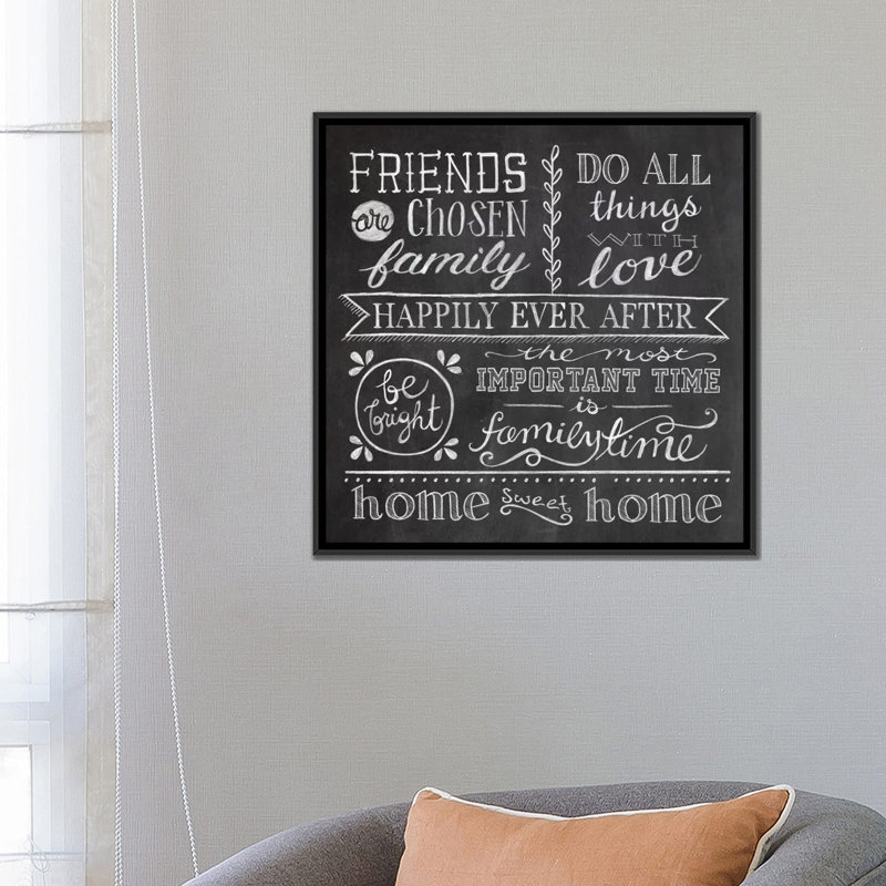 «Inspiration Chalkboard IV» par Mary Urban - impression sur toile tendue, H 18 po x l 18 po x P 1,5 po, Toile avec cadre noir