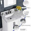 Meuble-lavabo simple 36 po avec plateau en marbre de Carrare Rhoda, pré-assemblé