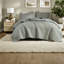 Ensemble de literie pour grand lit Farmhouse Chic, courtepointe en polyester vert sauge avec bordure à volants